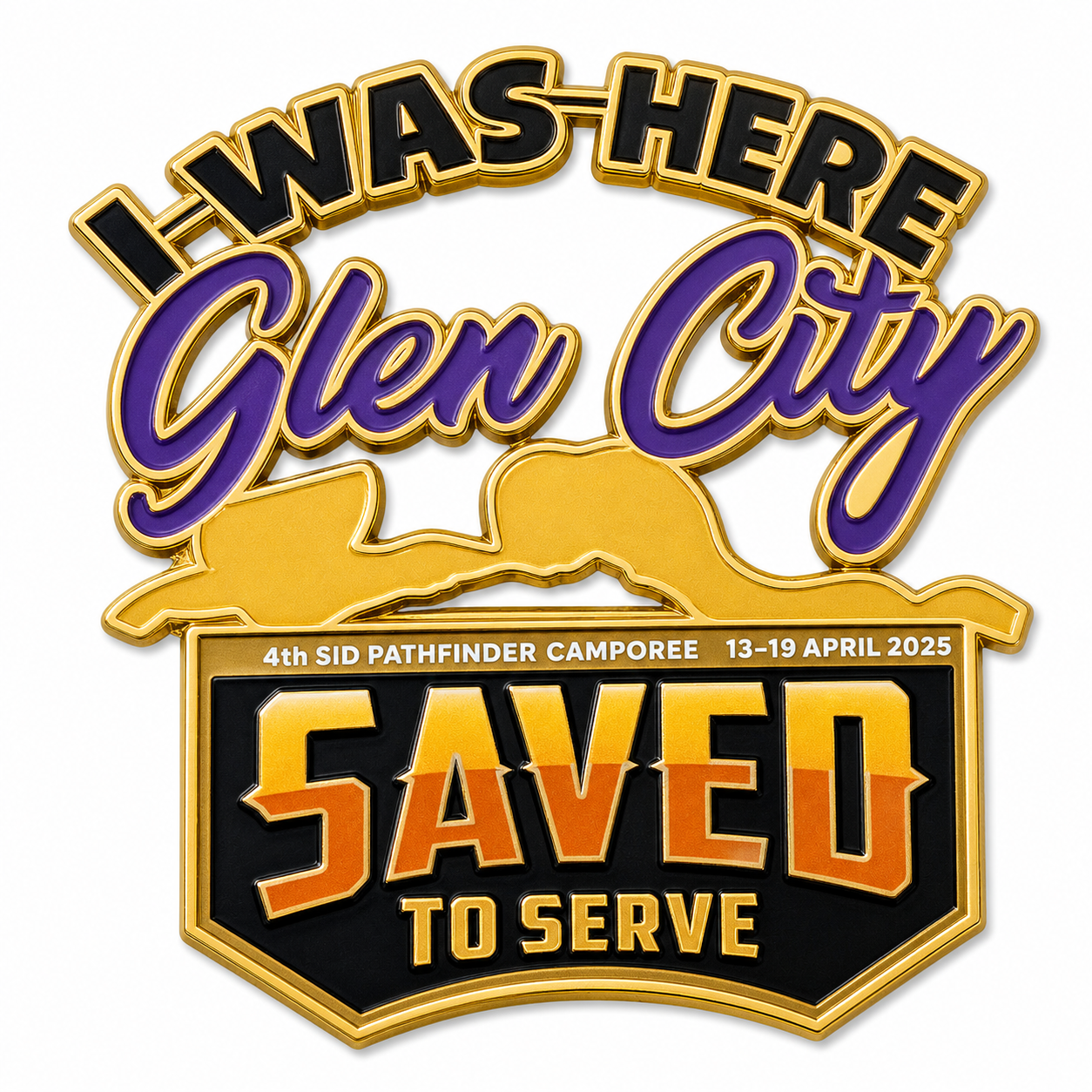 ​SID Pathfinder Camporee 2025 Pin – “Saved to Serve”